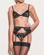 Load image into Gallery viewer, Naomi Lace Bra Thong & Suspender Set